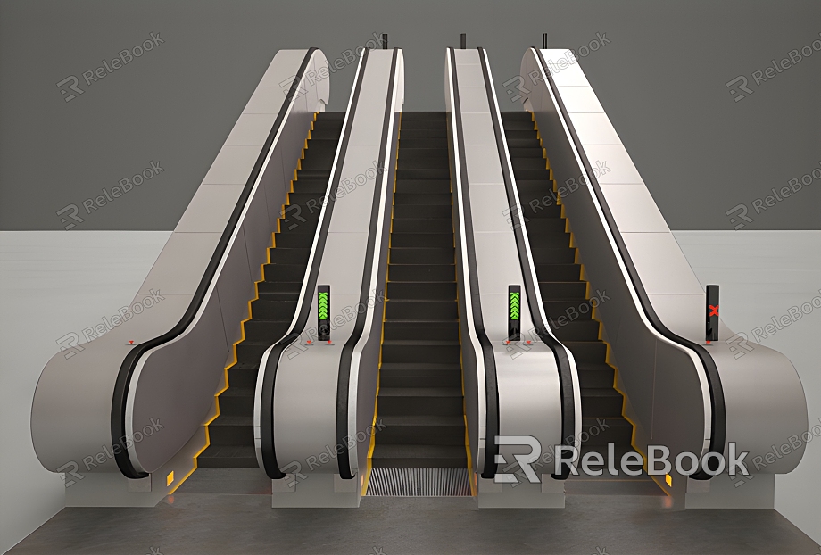 Subway Elevator Subway Elevator Escalator Stairs Public Elevator model