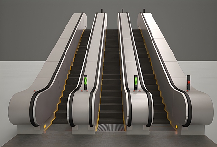 Subway Elevator Subway Elevator Escalator Stairs Public Elevator 3d model