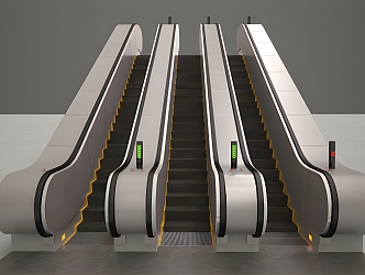 Subway Elevator Subway Elevator Escalator Stairs Public Elevator 3d model