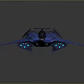 Futuristic Blue Aerial Vehicle Design With Sleek Wings And Advanced Structure