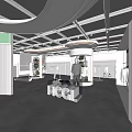 Modern Clothing Store Interior With Glass Ceiling Circular Decor Mannequins And Display Racks