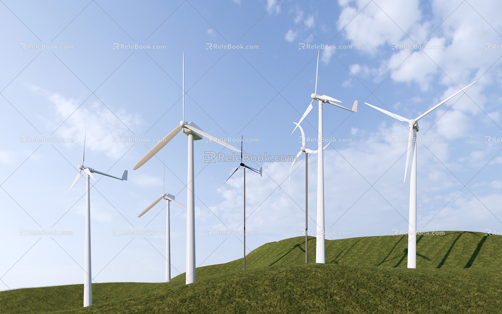 Modern wind turbine big windmill 3d model