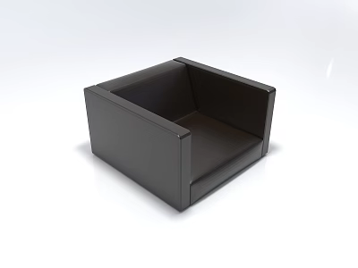 Modern Black Single Sofa With Sleek Design And Square Armrests 3d model