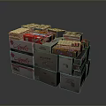 Stacked Assorted Branded Food Packages With Apples Jaffas Kool Labels