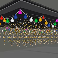Colorful Hanging Lanterns With Golden Accents For Garden Canopy Decor