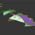 Purple And White Futuristic Wing Models With Orange Wheels And Sleek Mechanical Design