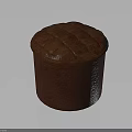Red Cylindrical Storage Stool With Woven Texture Lid For Home Furniture