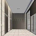 Modern Parking Garage B1 Level Entrance With Turnstiles And Sleek Ceiling Lighting Design