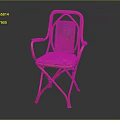 Vintage Rattan Leisure Chair With Wooden Frame Red Cushioned Seat And Armrests