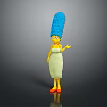 Marge Simpson Character With Blue Tall Hair Yellow Skin White Dress Orange Shoes
