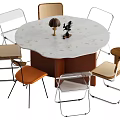 Dining table and chair combination 3d model