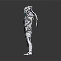 Sci Fi Character Featuring Silver White Armor Complex Mechanical Patterns And Glowing Elements 3d model