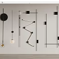 Modern wall lamp combination 3d model