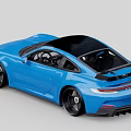 Blue Sports Car With Sleek Exterior Design And Black Alloy Wheels