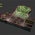Modern Skate Park Design With Ramps Paths Seats Lights And Green Areas