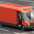 Red Modern Commercial Van With Sleek Exterior Design On Urban Road