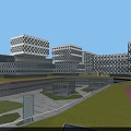 Eco Friendly Industrial Factory Complex With Green Landscaping River And Road Networks