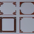 Traditional Chinese Decorative Lines With Intricate Patterns For Ornamental Frames 3d model