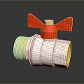 Brass Ball Valve With Red Handle And White Body For Plumbing Applications