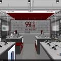 Spacious Bright Modern Smartphone And Digital Electronics Specialty Store Interior Design With Product Display Counters