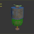 Cartoon Character Fictional Creature With Copper Body Round Eyes Decorative Top And Threaded Base