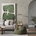 Nordic Sofa Coffee Table Combination 3d model