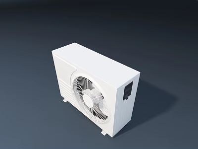 White Air Conditioner Fan With Modern Design And Efficient Cooling System 3d model