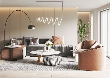 modern living room 3d model