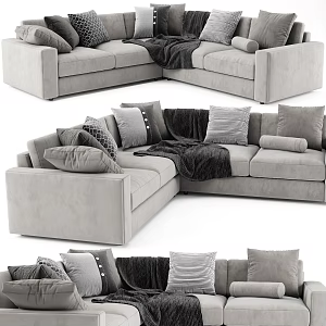 Casual Sofa Combination Casual Sofa Living Room Sofa Multi-Person Sofa Pillow Home Furniture Simple 3d model