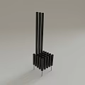 Modern Single Chair Design With Black Striped Structure And Thin Metal Legs