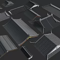 Chinese-style building roof components 3d model