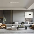 Modern Elegant Dining Living Room Interior With Marble Backsplash Coffee Machine Wine Glasses And Books