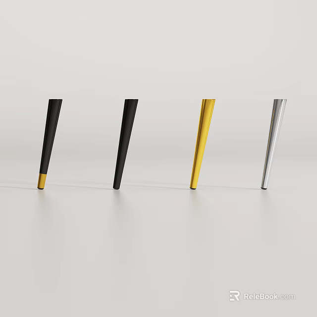 Modern Decorative Columns in Black Gold and Silver with Sleek Design for Interior Decoration 3d model 