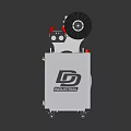 D INDUSTRIAL Mobile Industrial Equipment With White Body Black Reel Red Control Buttons And Wheels