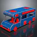 Electric Toy Bus with Blue and Red Classic Design for Kids Play Vehicle