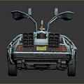 Silver Futuristic Car With Open Doors And Roof Mounted Equipment Design