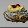 Sweet Flaky Puff Pastry Dessert With Powdered Sugar Whipped Cream And Red Berries
