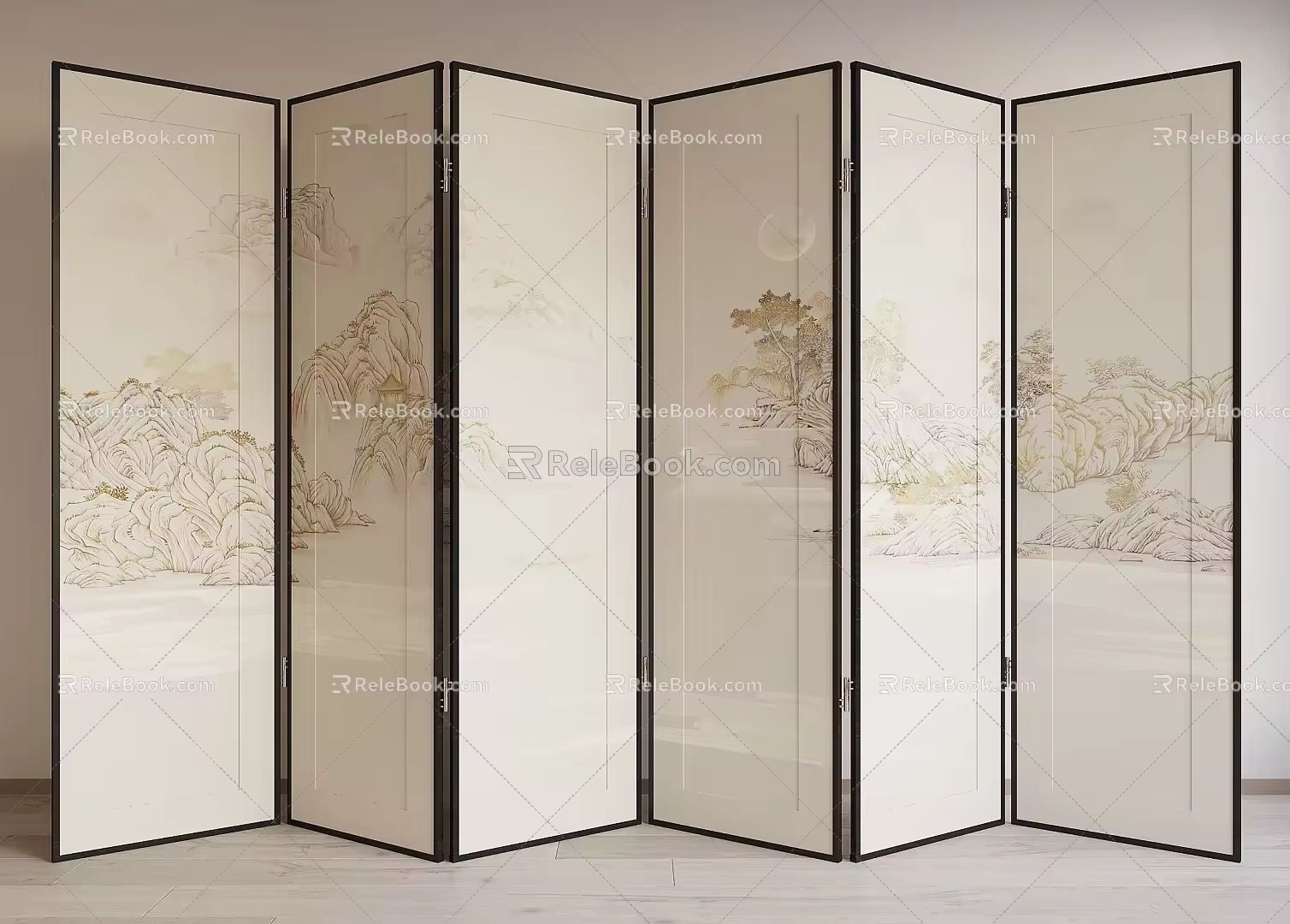 new chinese style screen 3d model
