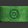 Green Ring Modern Design Shiny Surface Circular Emblem And Smooth Texture
