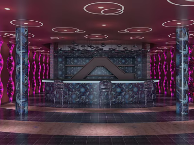 Modern Bar Front Room 3d model