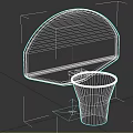 Colorful Basketball Pattern Backboard With Red Rim And White Net Sports Equipment