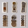 Cream style mirror Full-body mirror Shaped full-length mirror Decorative mirror 3d model