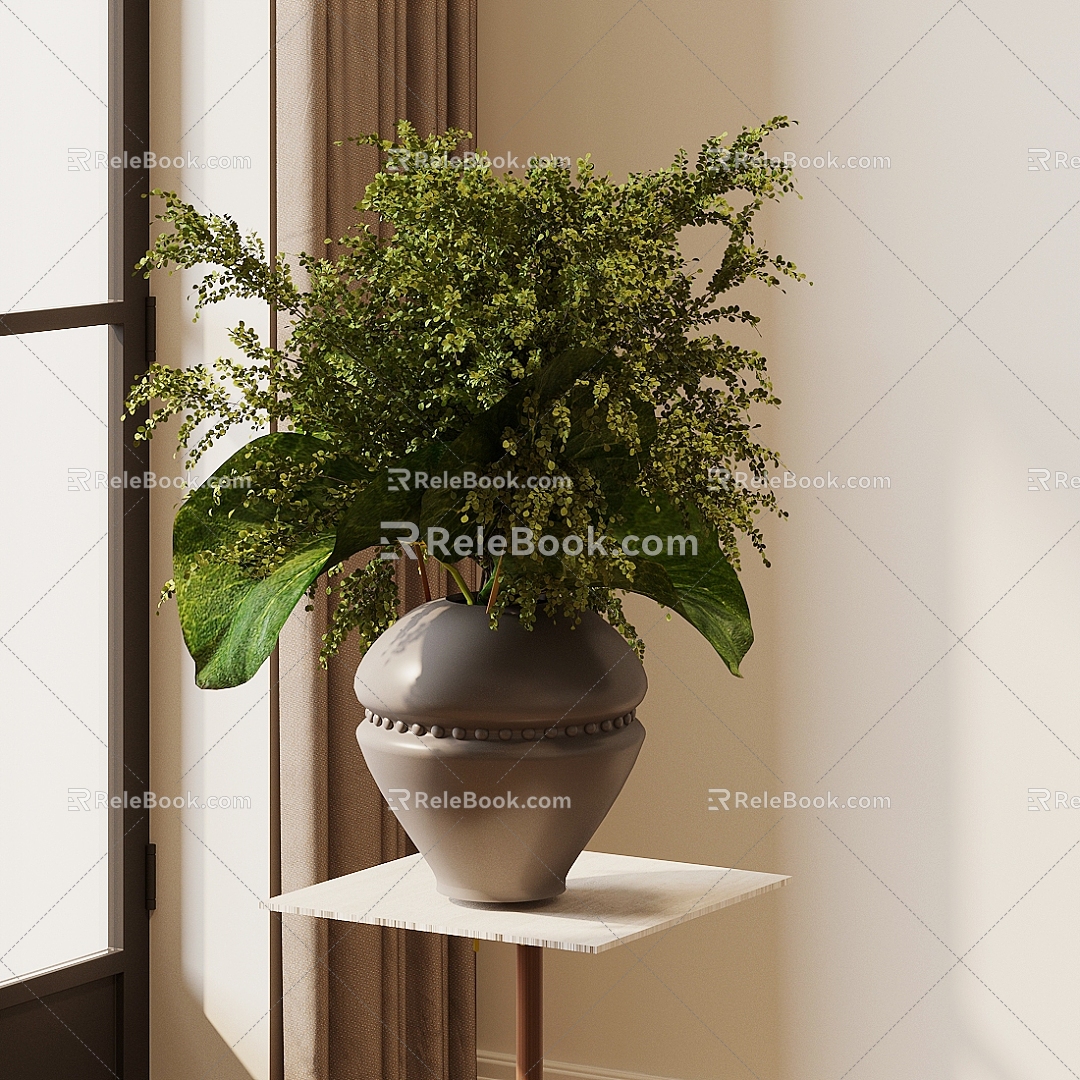 Potted Plant Indoor Landscape Floriculture Fake Flower Eternal Flower Living Room Dining Table Vase Decoration Hotel Lobby Floriculture Decoration 3d model