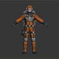 Daily Life Protective Supplies Orange Gray Suit With Face Mask Backpack And Equipment