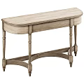 Rustic Style Light Wood Console Table Featuring Curved Top And Decorative Legs 3d model
