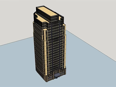 Modern High Rise Office Building With Large Windows And Sleek Exterior Design 3d model