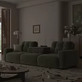 Elegant Green Upholstered Sofa And Coffee Table Set For Cozy Modern Living Room Home Decor