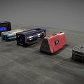 Modern Weapon Cases In Various Colors With Storage And Design Features 3d model