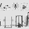 Diverse Gym Fitness Equipment Collection With Barbell Racks Squat Benches And Dumbbell Sets