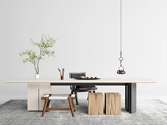 Modern Tea Table and Chair Casual Tea Table and Chair 3d model